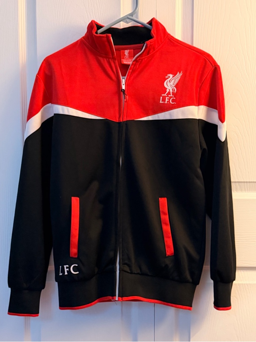 Liverpool FC Kids' Black & Red Zip-Up Track Jacket